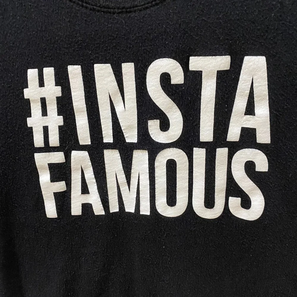 Children's Place Black hashtag insta-famous short sleeve black tee size 10